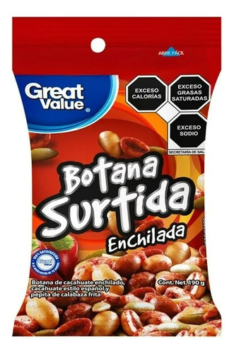 3 Pza Botana Great Value Surtida Enchilado 190 G