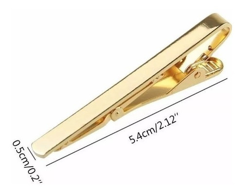 Pisacorbata Pisa Corbatas 5.5 Cm Metalico Gris Dorado Oro 