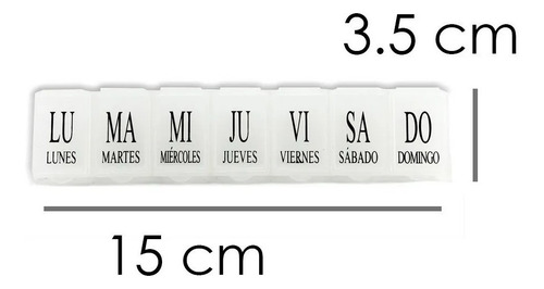 Imagen 4 de 7 de Pack X 4 Pastillero Organizador Semanal Diario Tomas Días