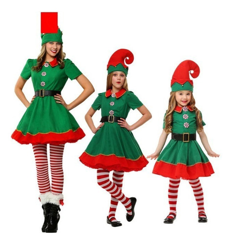 Papá Noel Roleplay Vestido De Navidad Duende Disfracess11