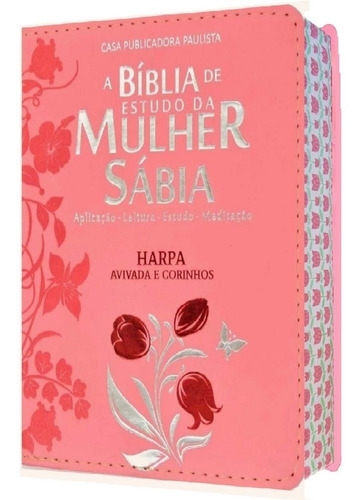 Biblia De Estudo Da Mulher Sabia Letra Grande Com Harpa Rosa