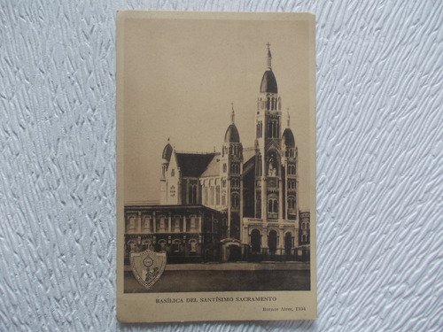 6975- Postal Basilica Sant. Sacramento, Bs. As. 1934 Peuser