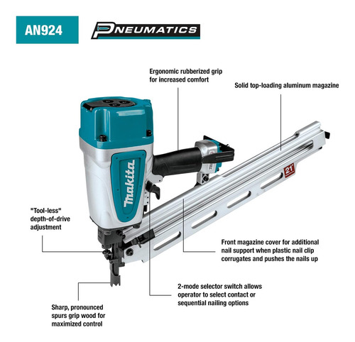 Clavadora P/ Marcos, Makita, P/ Clavos A 21° De 5cm A 9cm