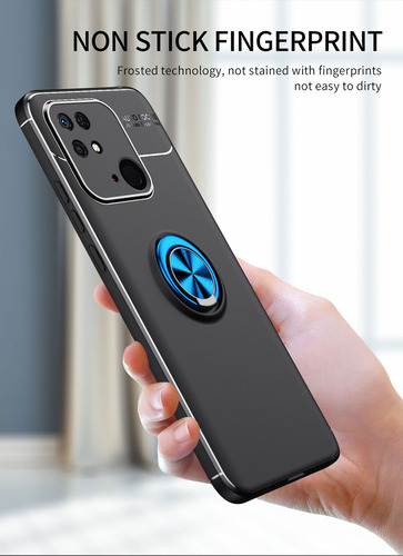 Funda Case Xiaomi Poco C40 Metal Ring + Mica Cristal 9d