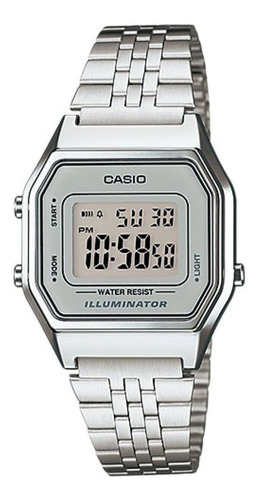 Reloj Casio La-680wa-7 Cuarzo Unisex Color de la correa Acero Color del bisel Plata Color del fondo Digital