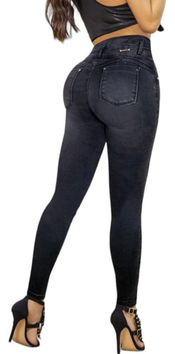 Jeans Dolche Rubi Gris Dama Corte Colombiano Push Up Strech