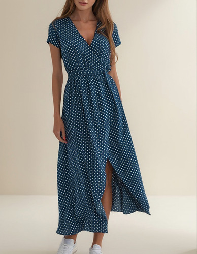 Nnnn Vestido De Verano Con Cordones, Manga Corta, Cuello En