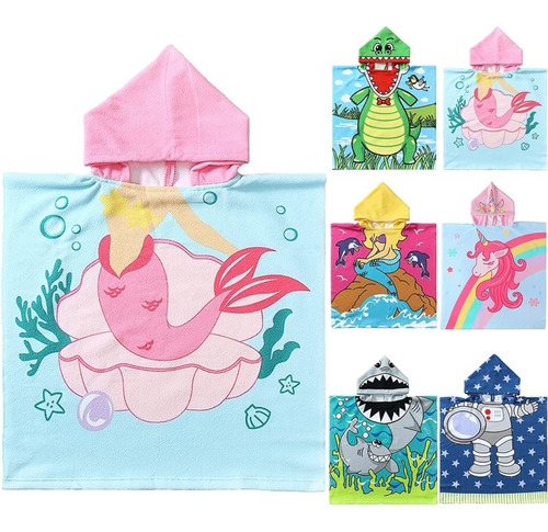 Oferta Pack 3 Toalla De Baño Playa Nadar Capucha Niños