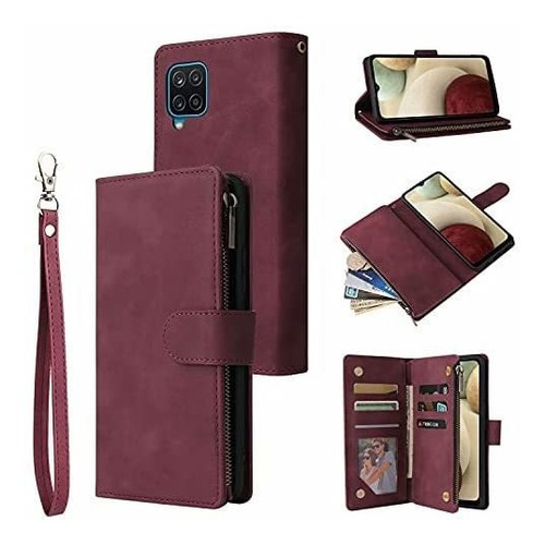 Carcaza Smartphone Lbyccase Galaxy A42 Cartera Cuero -vino