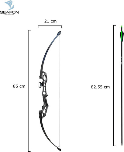 Set Arco Recurvo 6 Flechas Carbono Semiprofesional Tiro Arco