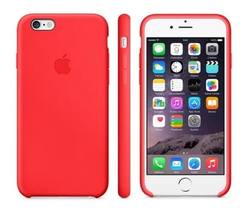 Funda Piel Para iPhone 6 Plus Roja