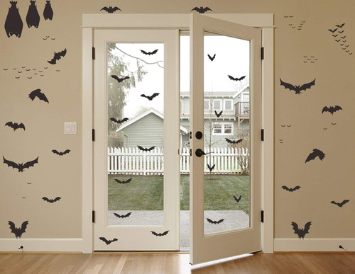 Calcomanías De Pared De Murciélagos De Halloween, Decoración