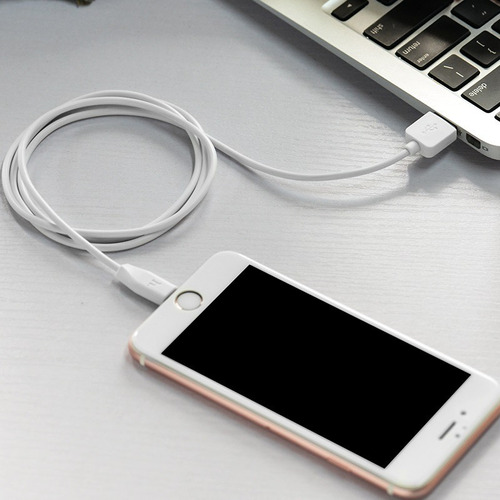 Cable Hoco Lightning para iPhone, 1 metro, X1, color blanco