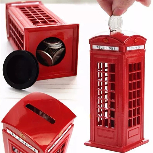 Miniatura Cabine Telefônica Londres Cofre Metal Promoção