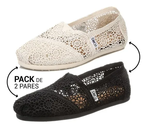 Rayo resbalón Recogiendo hojas Pack 2 Pares Zapatos Alpargata Mujer Toms Morocco Originales