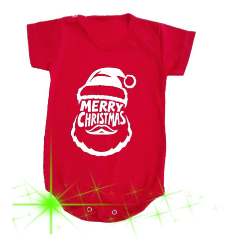 Body Bebe Navidad Rojo Algodon Premium Barba Papa Noel