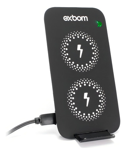 Carregador Sem Fio Wireless Indução Sensor Duplo Fast Charge Cor Preto