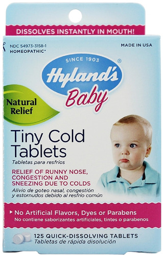 Hyland Del Bebé Diminuto Frío Tabletas De 125 Ea