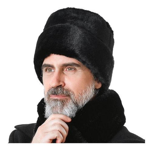 Gorro Abrigador Muy Cálido De Felpa Negra Muy Suave