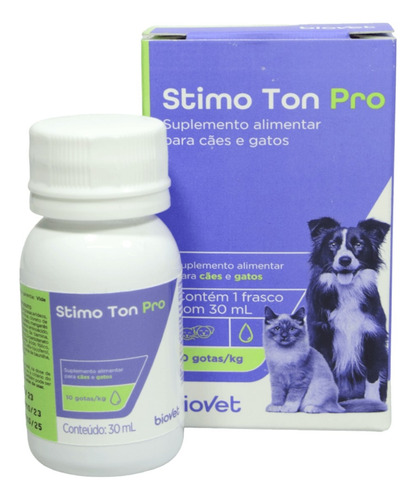 Stimo Ton Pro 30ml Para Cães E Gatos Kit Com 2 Unidades