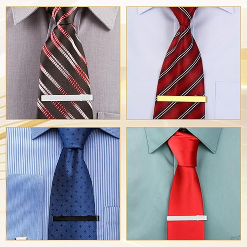 Alfiler De Corbata Metálico Ligero Con Clip Para Corbata Par