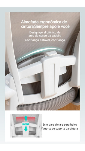 Cadeira De Escritório Malha Ergonômica Preta Com Estofado