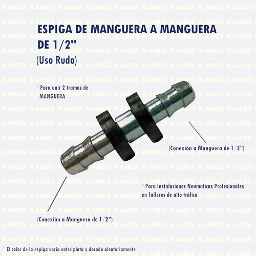 Paq 4 Espigas De 1/2 Para Instalaciones Neumaticas Aire Infl