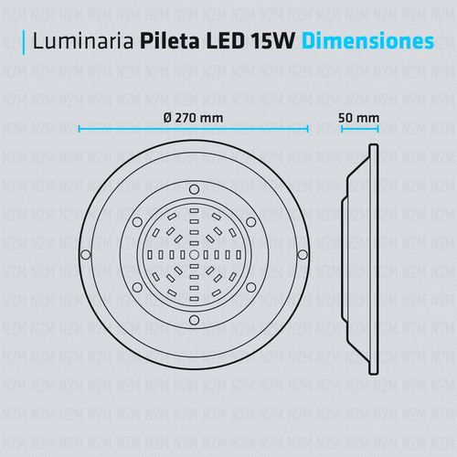 Lampara Luces Led Pileta 15w Luminaria Piscina Rgb Cuotas