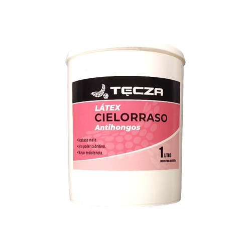 Cielorraso Tecza 1 L Blanco - Antihongo Acabado Mate 