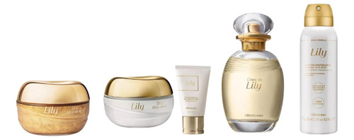 Kit Lily 5 Un Boticário Eau De Parfum+ Creme+ Geleia +desod.