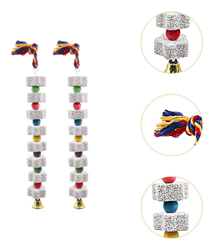 2 Piezas Gran Pájaro Masticando Juguete Accesorios De Jaula