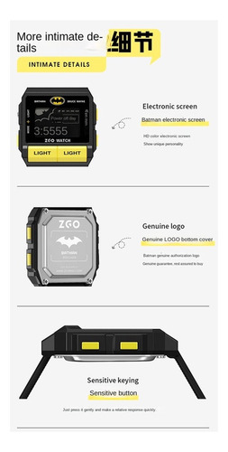Reloj Electrónico Batman Ligero E Impermeable Para Jóvenes