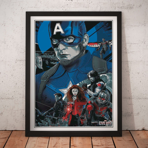 Cuadro Peliculas - Avengers Civil War Capi - Poster Fan Art