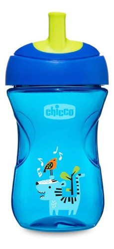 Vaso para bebés antiderrame Chicco Advanced Cup con sorbete color azul de 266mL