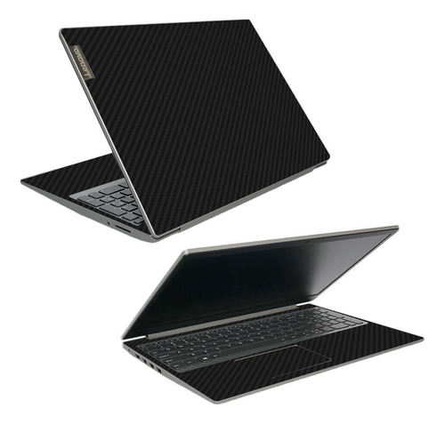 Skin Adesiva P/ Notebook Lenovo Ideapad Gaming 3 15ach6 Cor Fibra De Carbono Preta