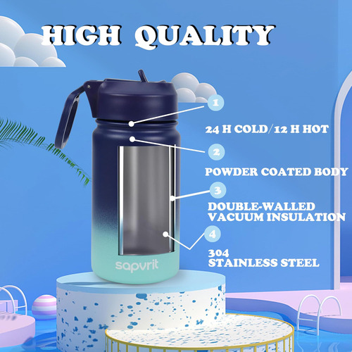Sapvrit Botella De Agua Para Niños, Botellas De Agua De 16 O