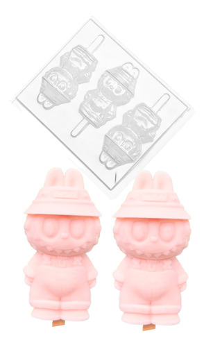Molde Para Chocolate/gelatina/hielo/ Labubu 3 Cav Transparente