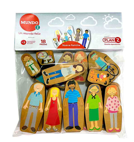 Muñecos Madera Familia Planz Figuras Juegos Didacticos Niños Divertidos Personajes Con Los Que Podes Jugar Con Tus Amigos