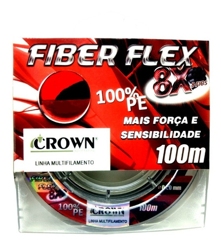 Linha Multifilamento Crown Fiber Flex 8x 0,23mm 35lb 100mts.