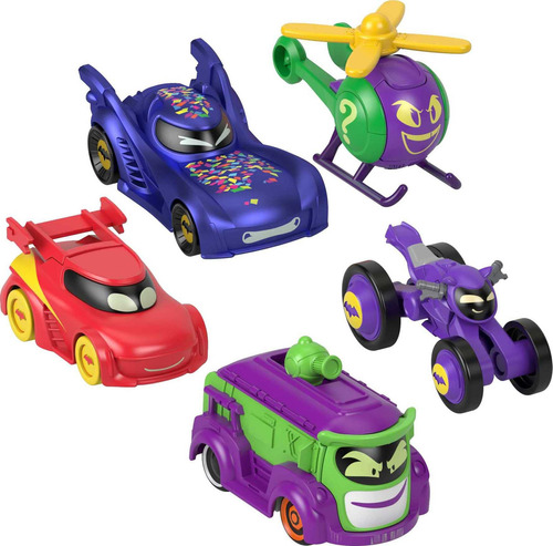 Carros de brinquedo Fisher-price Dc Batwheels em escala 1:55 de 5 peças