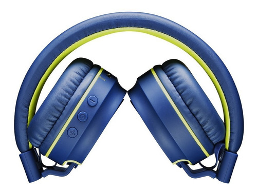Fone De Ouvido Bluetooth Pulse Fun Azul E Amarelo Ph218