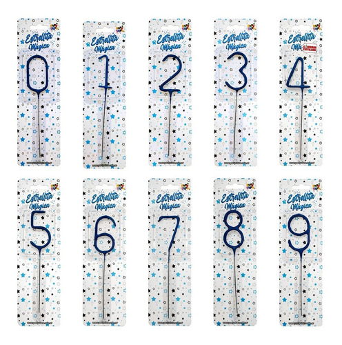 Velas Sparkles Números Azul Cumpleaños - Ciudad Cotillón