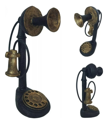 Telefone Vintage Retrô Decoração Em Resina