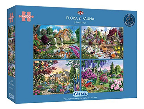 Rompecabezas Gibsons Flora & Fauna (4 X 500 Piezas)