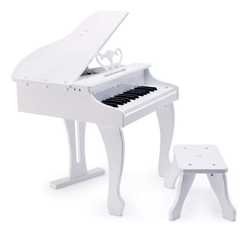 Hape Piano De Cola Blanco De Lujo | Juguete De Piano De Tre.