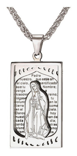 Gargantilha Colar Cordão Corrente De Aço Inox Virgem Maria