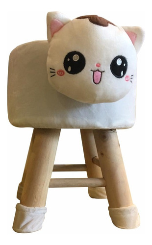 Puff Elefante Animalito 35cm - Soporta Hasta 80kg Blanco Gato