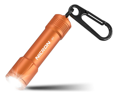 Mini Linterna De Llavero Led De Aluminio Nicron N1 Lámpara Linterna Naranja Luz Blanco