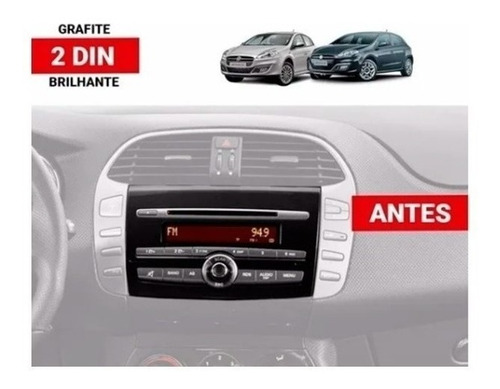 Moldura Painel Dvd 2din Fiat Bravo 2012 Grafite A 2016