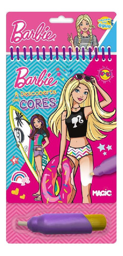 Livro Para Colorir Aquabook Barbie Pinta Com Água Magic Kids